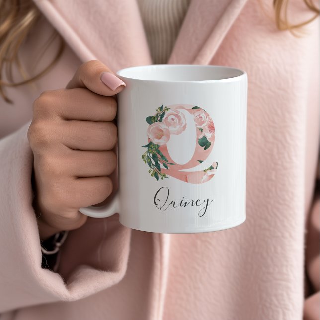 Blommigt Vattenfärg Mugg - Q (Skapare uppladdad)