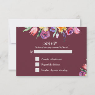 Blommigt Vattenfärg på Burgundy OSA och meny