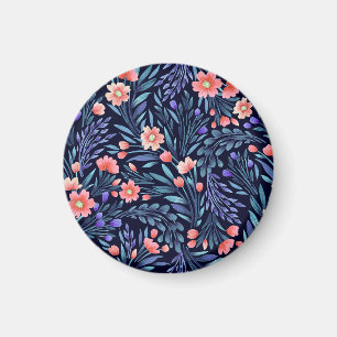 Blommigt vattenfärg, sömlös mönster, strukturdesig magnet