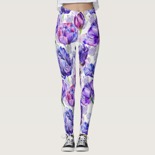 Blommigt Vattenfärg Tulip Kvinnliga ben Leggings