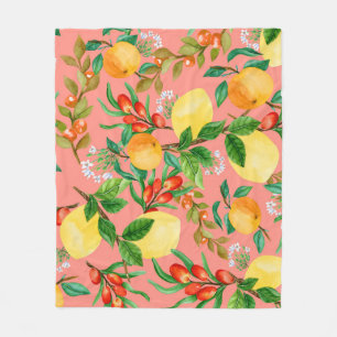 Blommigt Vattenfärgblandning: Färgfläckfritt Illus Fleecefilt