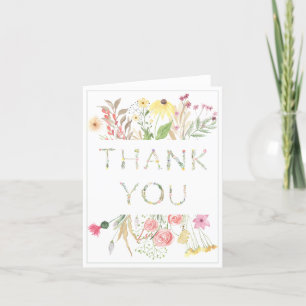 Blommigt Vattenfärgning Alphabet Baby Shower Baby Tack Kort