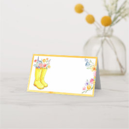 Blommigt Vattenfärgsbabyskal Monteringskort - Vår Placeringskort