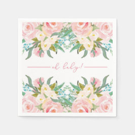 Blommigt Vattenfärgsbabyskor, Cocktail Napkin Pappersservett