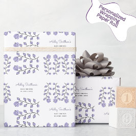 Blommigt Vattenfärgsbabyskor (Lavender) Presentpapper