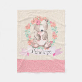 Blommigt Vattenfärgsbälte Baby Nursery Baby Fleecefilt