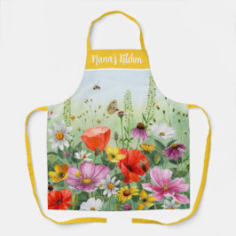 Blommigt vattenfärgsblomma vild personlig namn