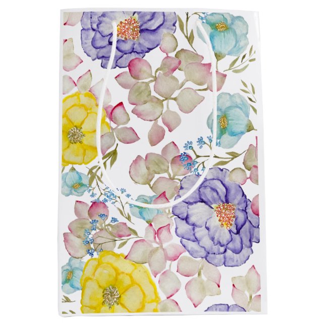 Blommigt vattenfärgselegant mönster (Framsidan)
