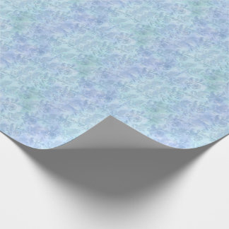 Blommigt Vattenfärgsfärg Gnistra Mönster Blue Presentpapper