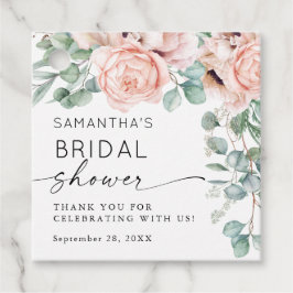 Blommigt VattenfärgsfärgMöhippa Rosa Gåvor Etiketter