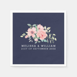 Blommigt vattenfärgsflotta Bröllop Pappersservett
