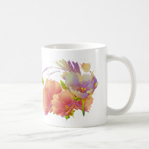 Blommigt Vattenfärgsmåla eget namn Kaffemugg