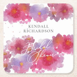 Blommigt VattenfärgsMöhippa Papprare Tallrikar Underlägg Papper Kvadrat