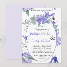 Blommigt, vattenfärgsviolett Förlovningsfest
