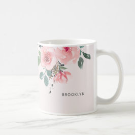 Blommigt Vattenskärk  Rosa vacker Kaffemugg