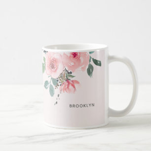 Blommigt Vattenskärk Rosa vacker Kaffemugg