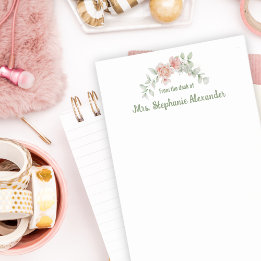 Blommigt Vattentärg kvinninin från klibbigt skrivb Post-it Block