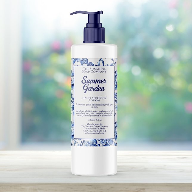 Blommigt, vattentät kosmetikaetikett flaska mat etikett (Skapare uppladdad)