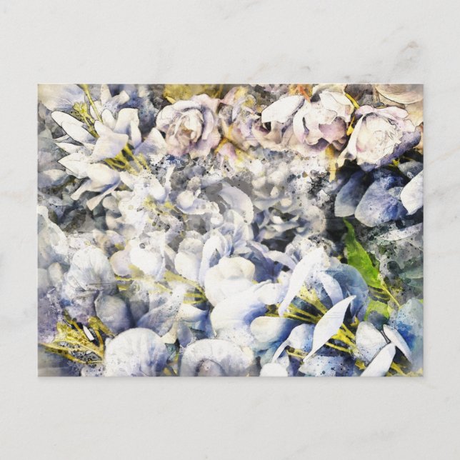 Blommigt Vattentätt vykort 4 (Framsida)