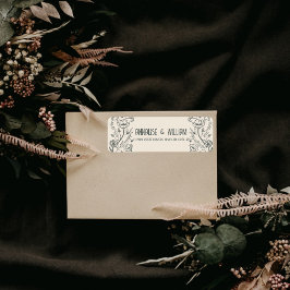 Blommigt Vector Returadress Etikett