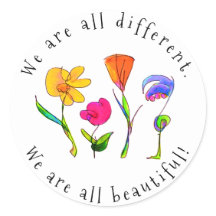 Blommigt vi alla är olika och vackra mångfald