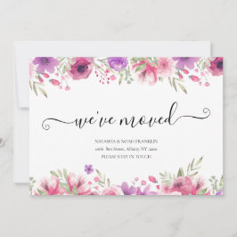 Blommigt Vi har flyttat Script New Home Adress