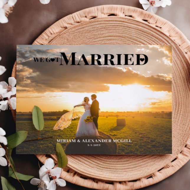 Blommigt Vi har gifta Bröllop Vykort (Skapare uppladdad)