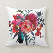 Blommigt vibrant boho chic red navy bouquet