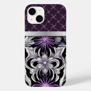 Blommigt Victorian Lila Black Silver