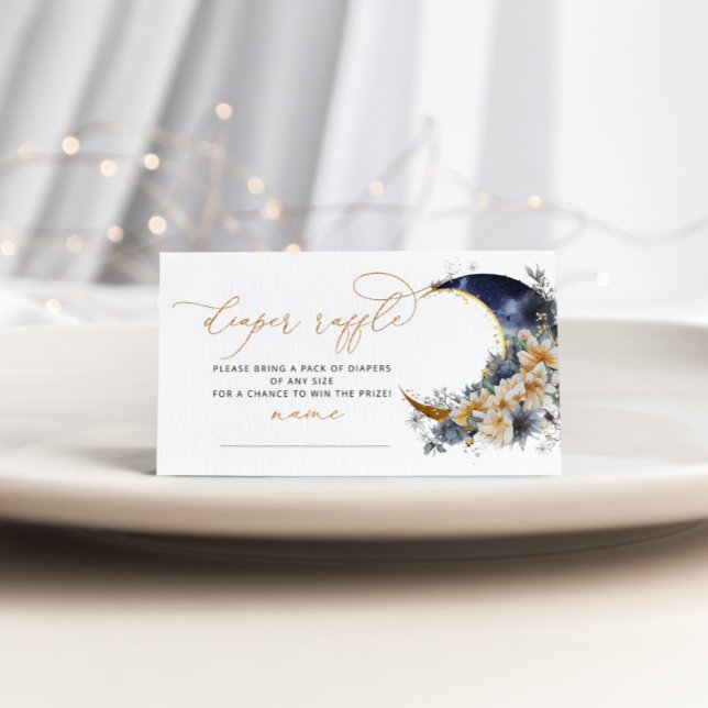 Blommigt vid marinkanten guld måne, blöjräff bilje tilläggskort (Skapare uppladdad)