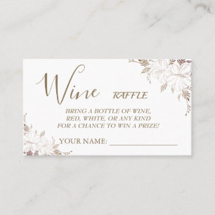Blommigt Vin raffle biljett Möhippa-kort