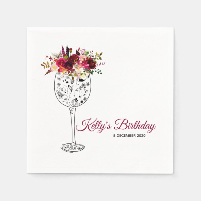 blommigt, vin, viskhet, Pappra blöjor Pappersservett (Framsidan)