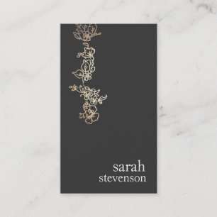 Blommigt Vine från coola Guld och Svarta Hand ploc Visitkort