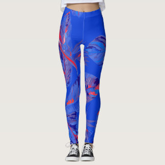 Blommigt Vine Maracuja Grönt Tropical Fruit Mörk Leggings