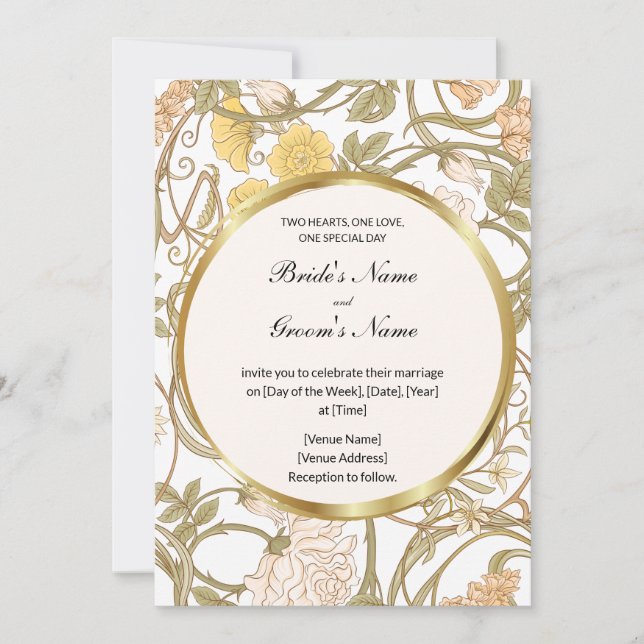 Blommigt Vines bröllopsinbjudan Inbjudningar (Framsida)