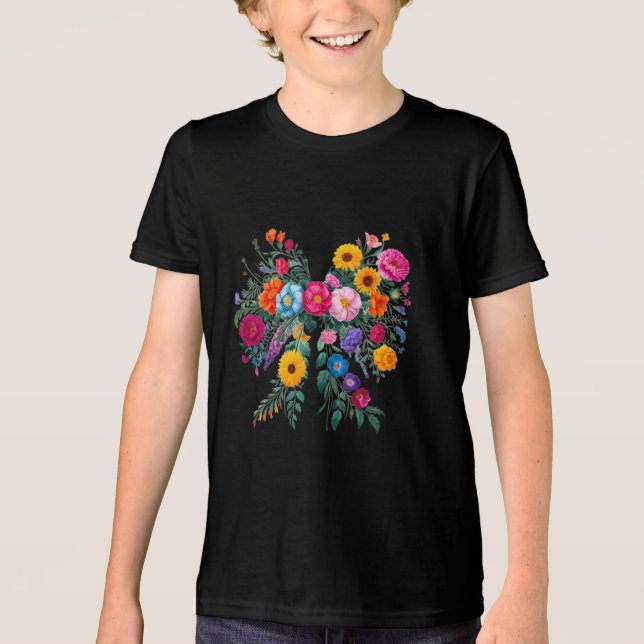 Blommigt Vingar T Shirt (Framsida)