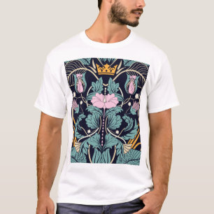 Blommigt vintage, art nouveau, sömlöst tapet. t shirt