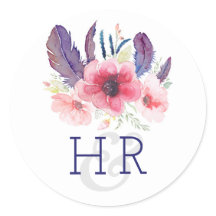 Blommigt Vintage Boho Watercolor Bröllop