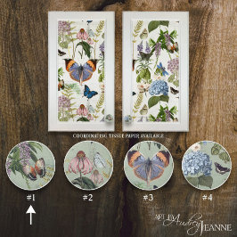 Blommigt Vintage Botaniskt fjäril Cottage Sage 1 Knopp