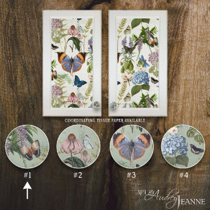 Blommigt Vintage Botaniskt fjäril Cottage Sage 1 Knopp