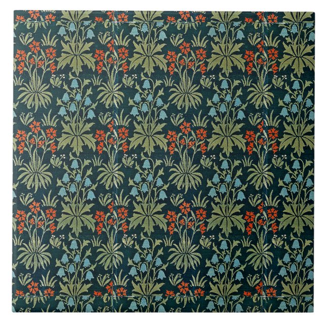 Blommigt Vintage Carnation Bluebell John Henry Dea Kakelplatta (Framsidan)