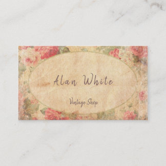 Blommigt Vintage Elegant Rustic Boutique Visitkort