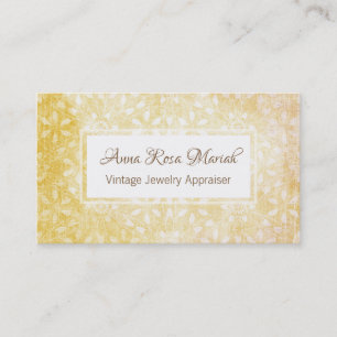 *~* Blommigt Vintage Honung Guld + Gula blommor Visitkort