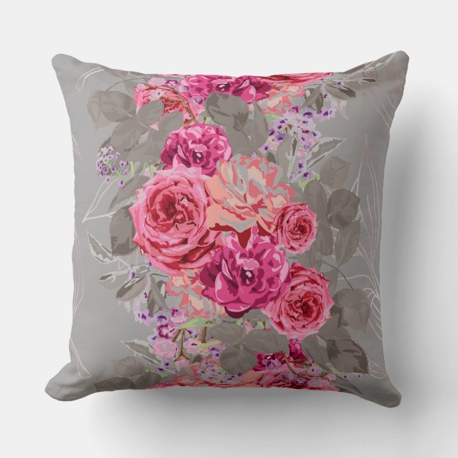 Blommigt Vintage Luxury Pillow Kudde (Framsida)