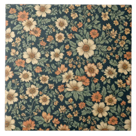 Blommigt vintage mönster kakelplatta