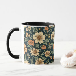 Blommigt vintage mönster mugg
