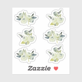 Blommigt Vintage Navy Watercolor Blommigt Bröllop Klistermärken