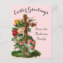 Blommigt Vintage Påsk Religiösa Vykort