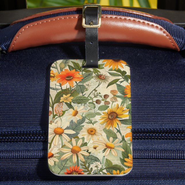 Blommigt Vintage - resagaggage-tagg Bagagebricka (Framsida Insitu 2)