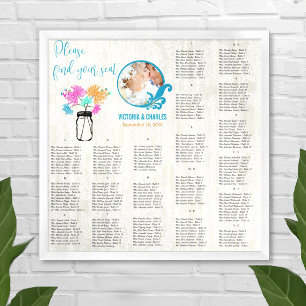 Blommigt Vintage Rustic Boho Mason Burk Sittdiagra Poster